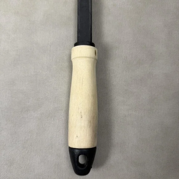 Nylon Slotted Spoon Wood Handle Heat Resistant 210C 410F Kitchen Tool Black - Picture 3 of 7